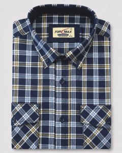 Koszula Męska Casual Granatowa w Kratę Regular Formax L259