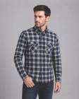 Koszula Męska Casual Granatowa w Kratę Regular Formax