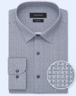 Koszula Męska Elegancka Granatowa we Wzorki Slim Fit Viadi Polo