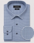 Koszula Męska Elegancka Granatowa w Kratkę Slim Fit Viadi Polo