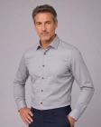 Koszula Męska Elegancka Beżowa we Wzorki Slim Fit Viadi Polo