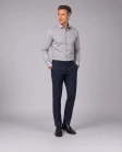 Koszula Męska Elegancka Beżowa we Wzorki Slim Fit Viadi Polo