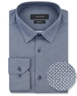 Koszula Męska Elegancka Granatowa we Wzorki Slim Fit Viadi Polo