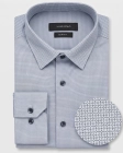 Koszula Męska Elegancka Błękitna we Wzorki Slim Fit Viadi Polo