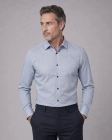 Koszula Męska Elegancka Błękitna we Wzorki Slim Fit Viadi Polo
