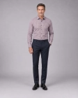 Koszula Męska Elegancka Bordowa we Wzorki Slim Fit Viadi Polo