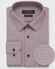 Koszula Męska Elegancka Bordowa we Wzorki Slim Fit Viadi Polo