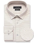 Koszula Męska Elegancka Beżowa we Wzorki Slim Fit Viadi Polo