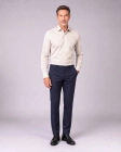 Koszula Męska Elegancka Beżowa we Wzorki Slim Fit Viadi Polo