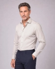 Koszula Męska Elegancka Beżowa we Wzorki Slim Fit Viadi Polo