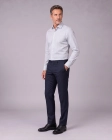 Koszula Męska Elegancka Błękitna we Wzorki Slim Fit Viadi Polo
