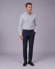 Koszula Męska Elegancka Szara we Wzorki Slim Fit Viadi Polo