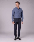 Koszula Męska Elegancka Granatowa we Wzorki Slim Fit Viadi Polo