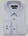 Koszula Męska Elegancka Błękitna we Wzorki Slim Fit Viadi Polo