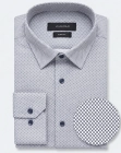 Koszula Męska Elegancka Biała we Wzorki Slim Fit Viadi Polo