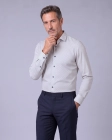 Koszula Męska Elegancka Błękitna we Wzorki Slim Fit Viadi Polo