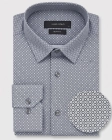 Koszula Męska Elegancka Szara we Wzorki Slim Fit Viadi Polo