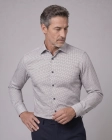 Koszula Męska Elegancka Biała we wzorki Regular Viadi Polo