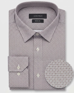 Koszula Męska Elegancka Szara we Wzorki Regular Viadi Polo L304