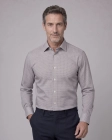 Koszula Męska Elegancka Szara we Wzorki Regular Viadi Polo
