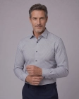 Koszula Męska Elegancka Szara we Wzorki Regular Viadi Polo
