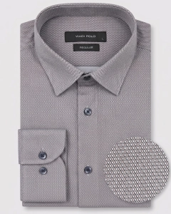 Koszula Męska Elegancka Szara we Wzorki Regular Viadi Polo L285