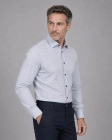 Koszula Męska Elegancka Szara we Wzorki Regular Viadi Polo