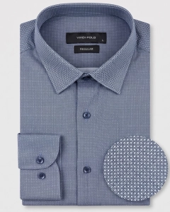 Koszula Męska Elegancka Granatowa we Wzorki Regular Viadi Polo L289