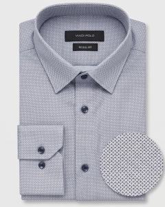 Koszula Męska Elegancka Szara we Wzorki Regular Viadi Polo L291