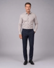 Koszula Męska Elegancka Beżowa we Wzorki Regular Viadi Polo L296