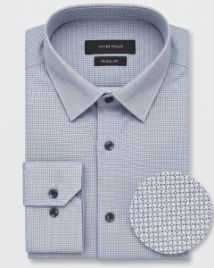 Koszula Męska Elegancka Błękitna we wzorki Regular Viadi Polo L297