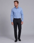 Koszula Męska Elegancka Gładka Niebieska w Kroju Regular Laviino