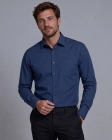 Koszula Męska Elegancka Gładka Granatowa w Kroju Regular Laviino