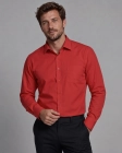 Koszula Męska Elegancka Gładka Czerwona w kroju Regular Laviino