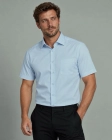 Koszula Męska Elegancka Gładka Błękitna w kroju Regular Laviino
