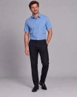 Koszula Męska Elegancka Gładka Niebieska w Kroju Regular
