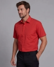 Koszula Męska Elegancka Gładka Czerwona w Kroju Regular Laviino