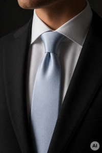 Krawat Męski Elegancki Modny Śledź Wąski Gładki Błękitny Gołębi G730