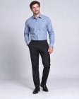 Koszula Męska Elegancka Gładka Niebieska Regular Formax