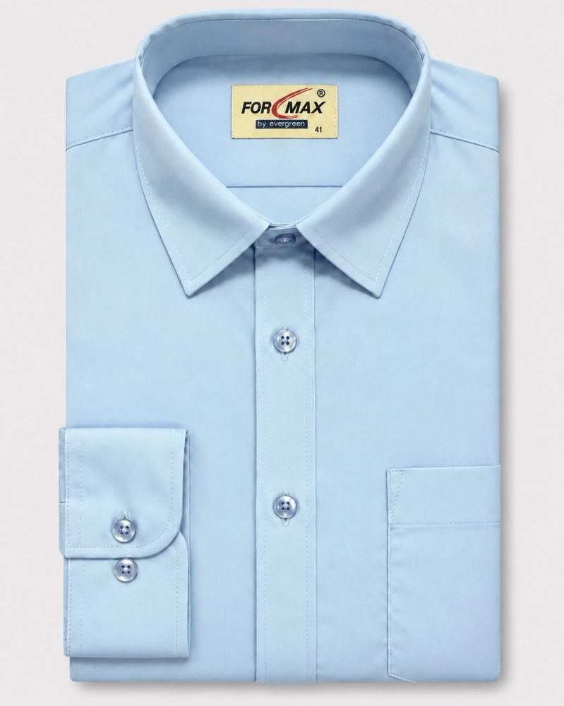 Koszula Męska Elegancka Gładka Błękitna Regular Formax