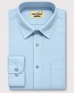 Koszula Męska Elegancka Gładka Błękitna Regular Formax L316