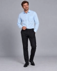 Koszula Męska Elegancka Gładka Błękitna Regular Formax