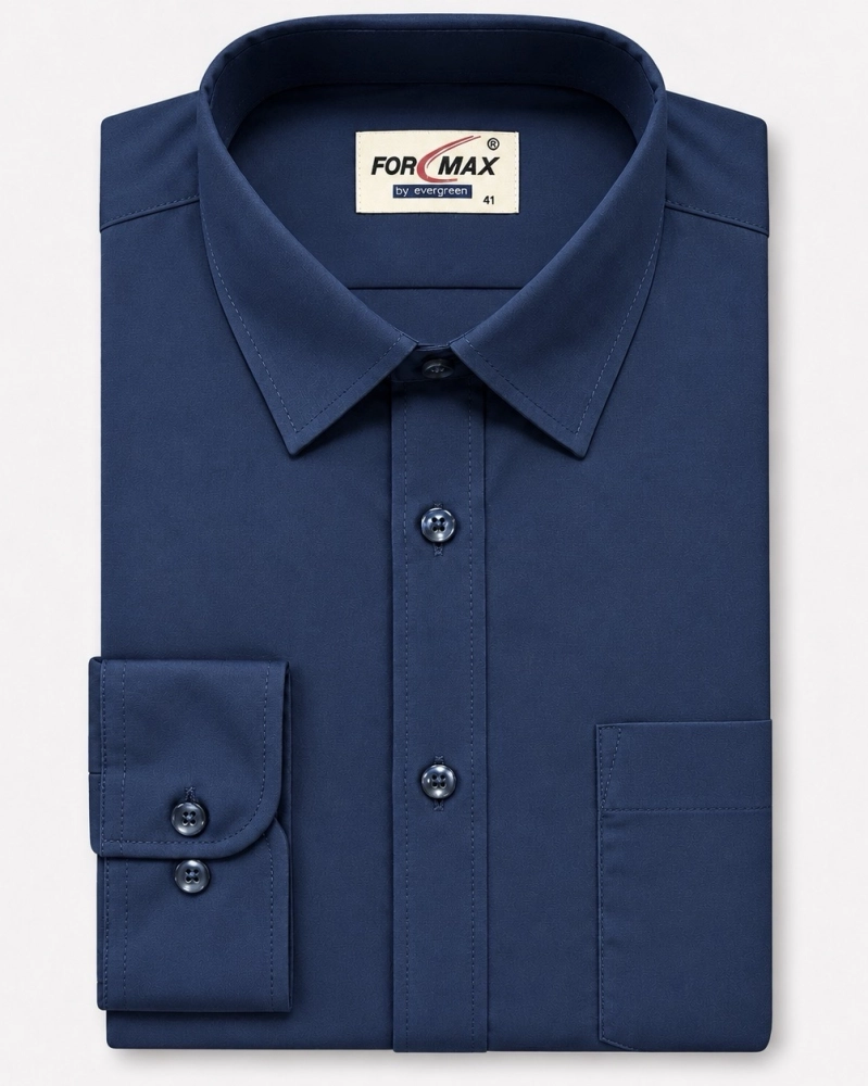 Koszula Męska Elegancka Gładka Granatowa Regular Formax