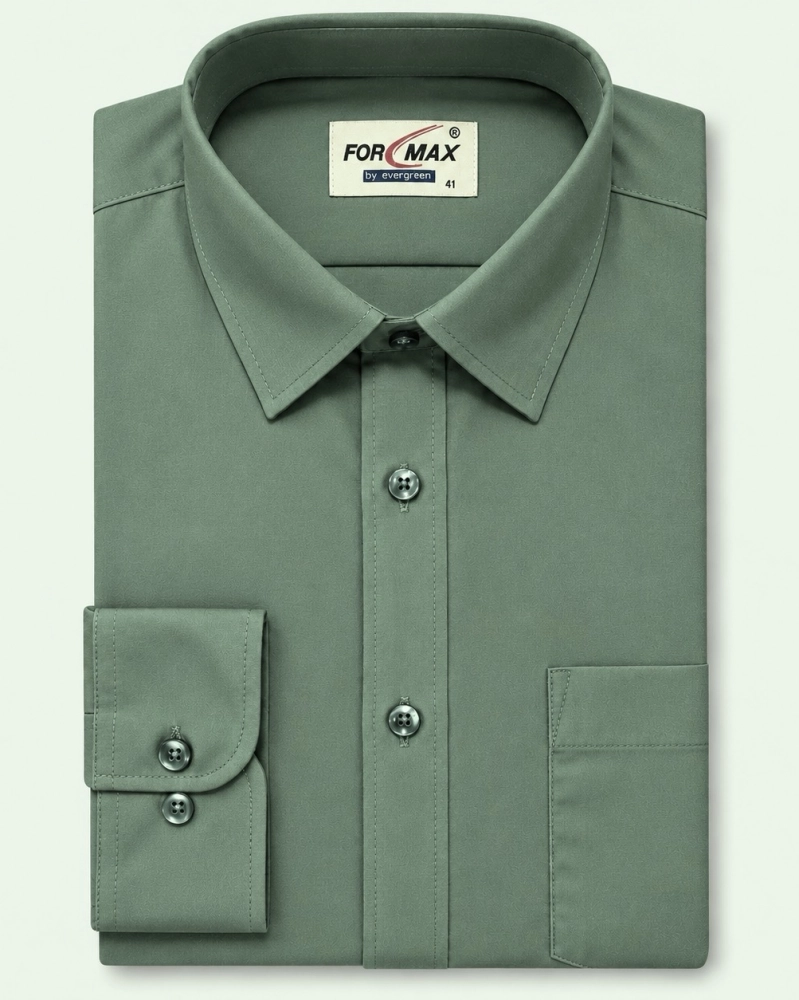 Koszula Męska Elegancka Gładka Zielona Regular Formax