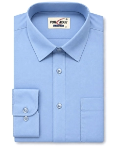 Koszula Męska Elegancka Gładka Niebieska Regular Formax L321