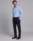 Koszula Męska Elegancka Gładka Niebieska Regular Formax