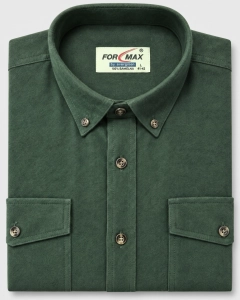 Koszula Męska Flanelowa Casual Zielona Regular Formax L323