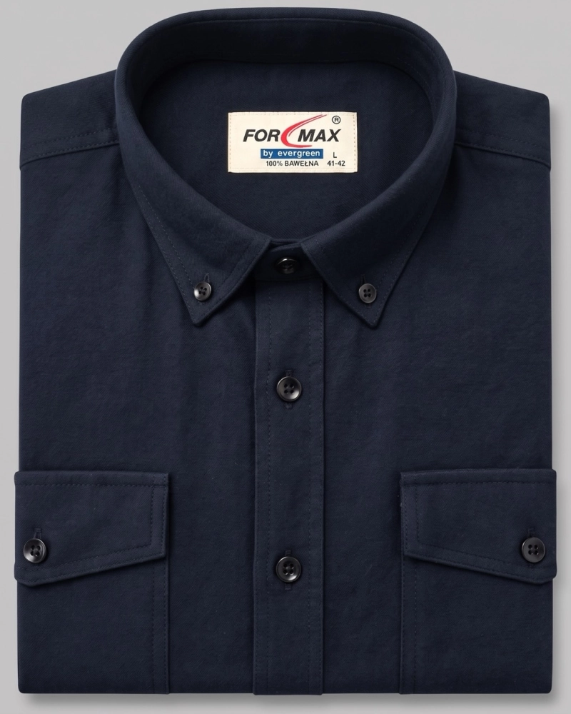 Koszula Męska Flanelowa Casual Granatowa Regular Formax
