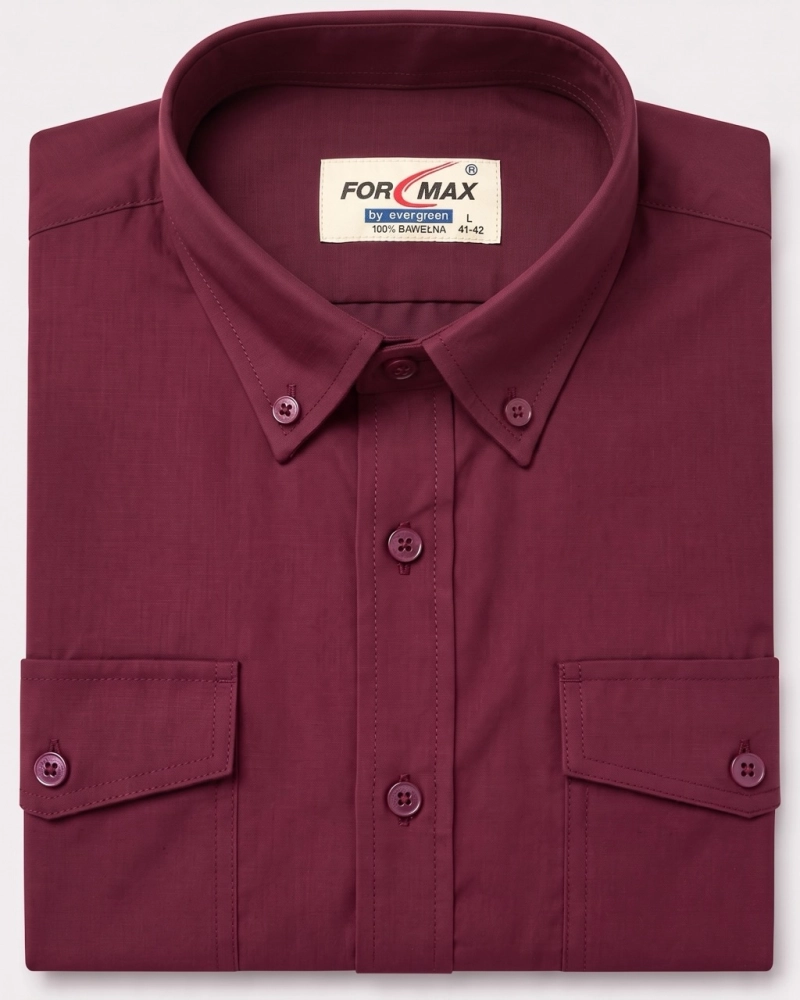 Koszula Męska Flanelowa Casual Bordowa Regular Formax
