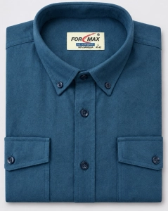 Koszula Męska Flanelowa Casual Granatowa Regular Formax L324